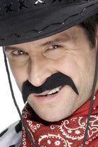 Klassischer Cowboy Schnurrbart schwarz - 1