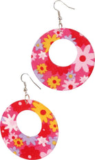 70\'s Hippie Ohrringe pink-bunt - 1