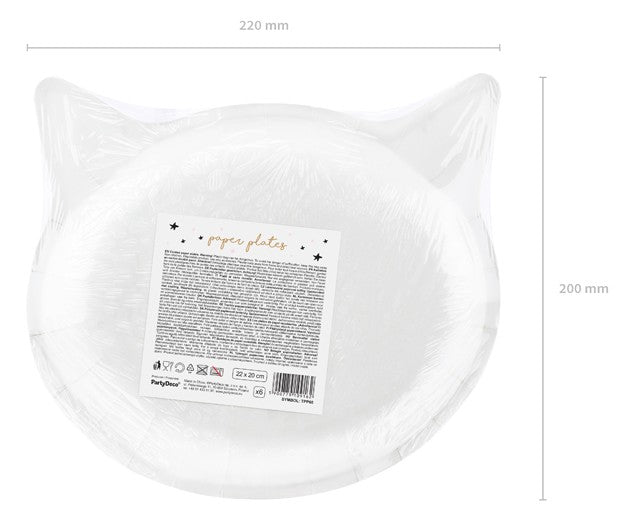6 Boo Town Katzen Pappteller 22 x 20cm 4