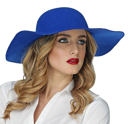 70er Jahre Schlapphut blau für Damen - 1