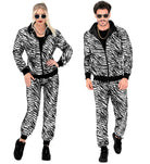 Silber Metallic Zebra Trainingsanzug unisex - 1