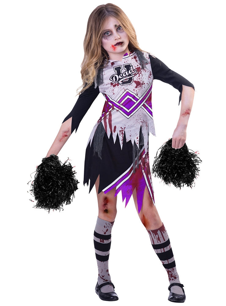 Zombie Purple Cheerleader Kinderkostüm - 1