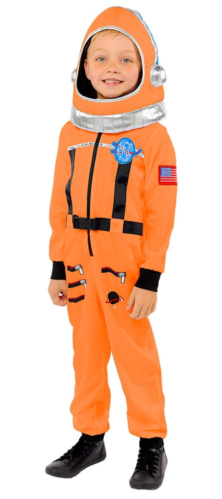 Astronauten Anzug Kostüm für Kinder orange - 1
