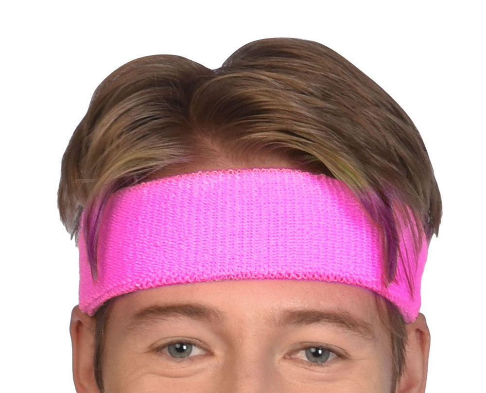 80er Jahre Schweißband Set 3-teilig pink - 5