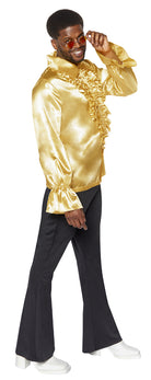 Disco Party Rüschenhemd in Gold - 2