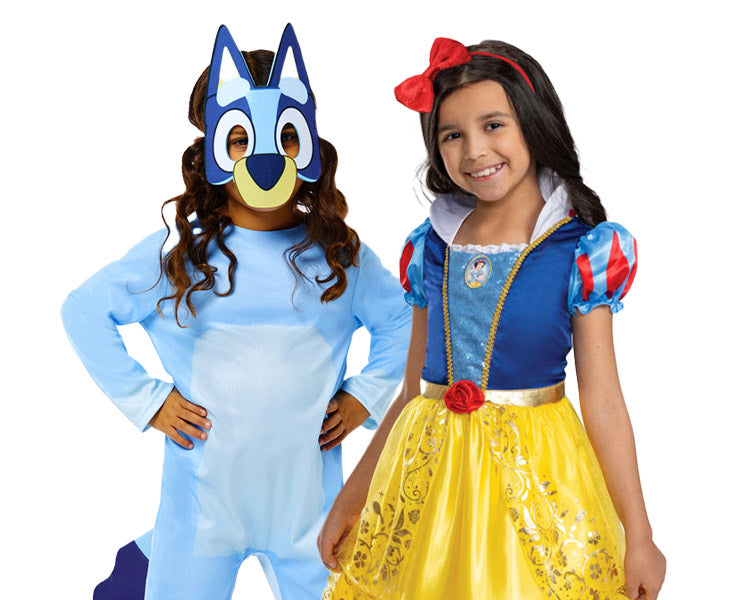 Bluey Overall und Disney Schneewittchen Kostüme für Mädchen