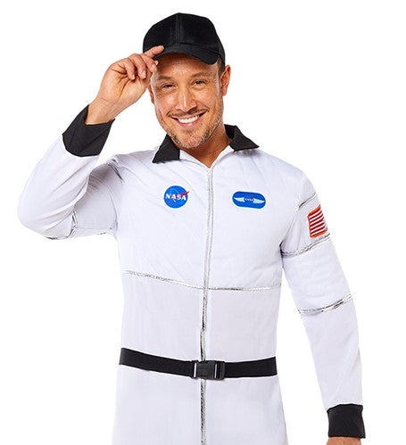 Astronaut Jumpsuit Herrenkostüm mit Mütze