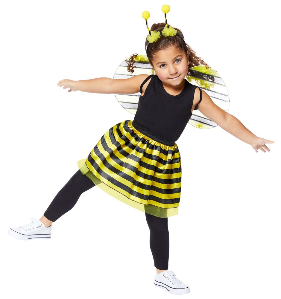 Bienen Verkleidungs-Set für Mädchen  - Tutu, Flügel & Haarreif 