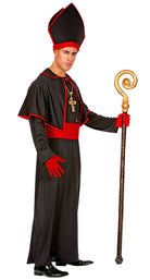 Bischof Kostüm für Herren schwarz-rot - 3