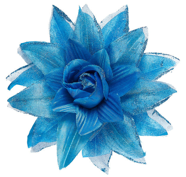 Blumige Rosen Haarspange hellblau - 1
