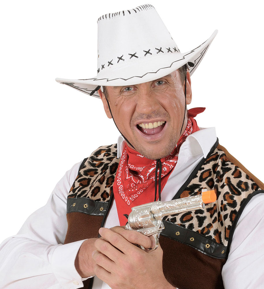 Cowboyhut mit Nähten weiß - 2