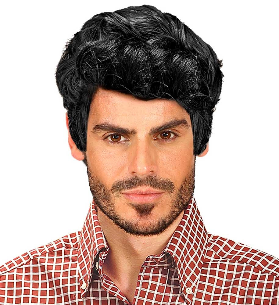 Edward Kurzhaar Perücke schwarz für Herren - 1