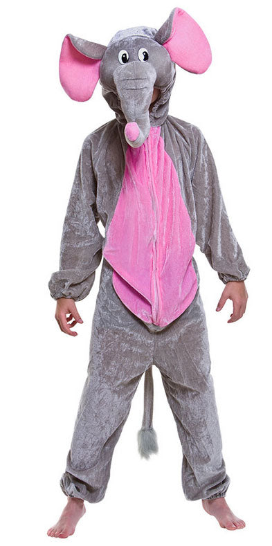 Elefanten Kinderkostüm grau-rosa - 1
