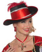 Extravaganter Musketentier Hut Rot - 1