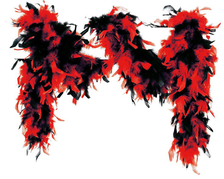 Federschal Federboa schwarz-rot 180cm - 1