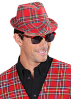 Fedora Hut im Karostyle in rot - 3