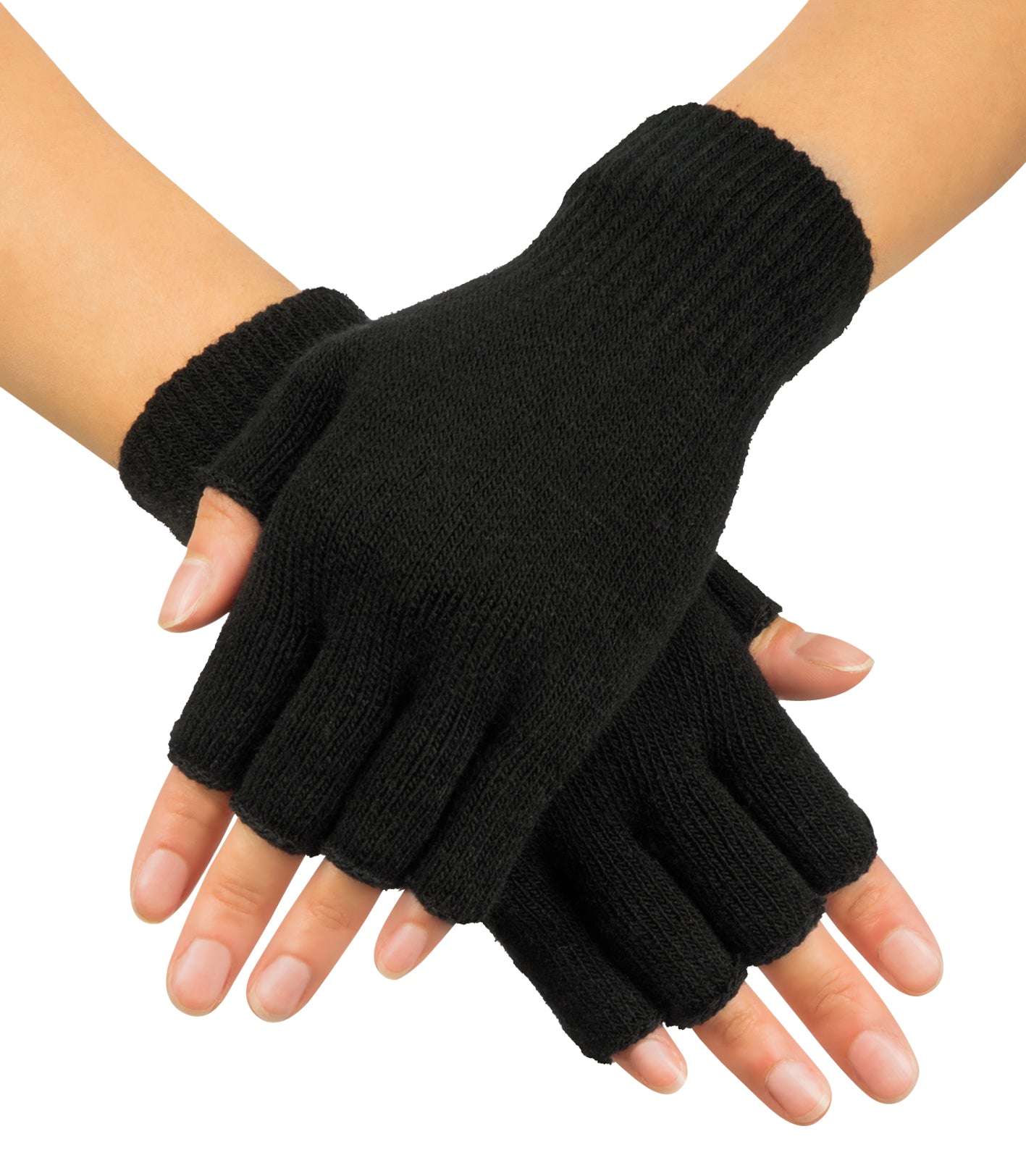 Fingerlose Handschuhe schwarz