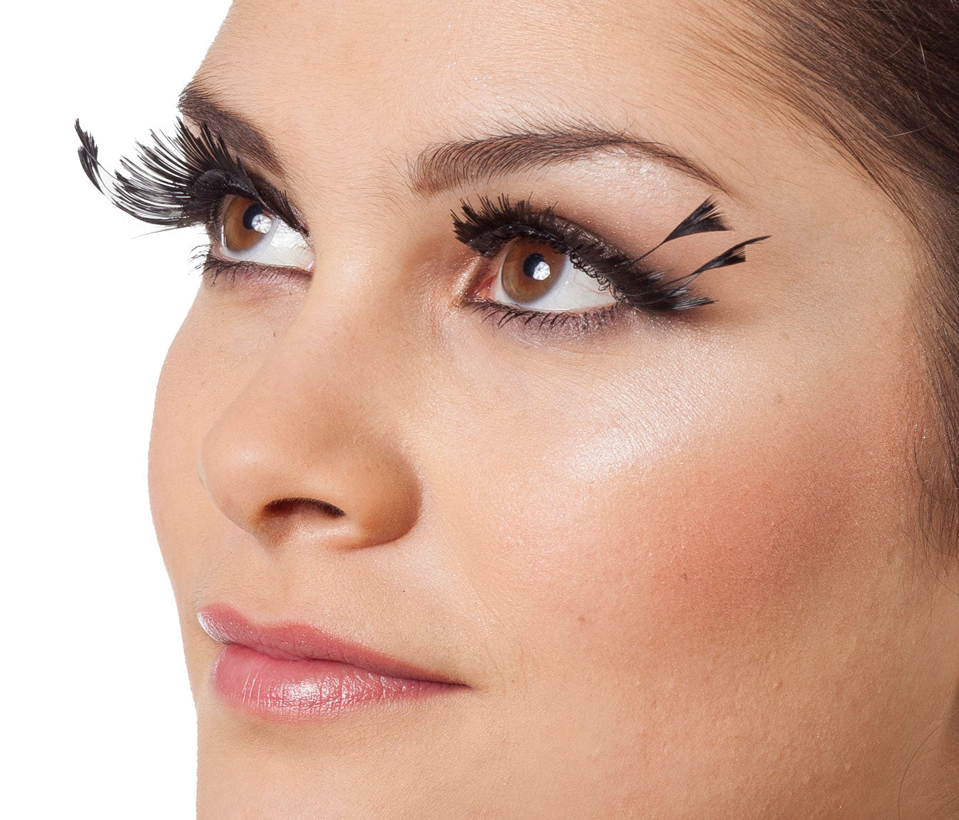 Flatterige Feder Wimpern Schwarz