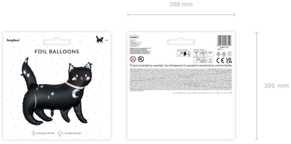 Folienballon schwarze Katze 81cm 5