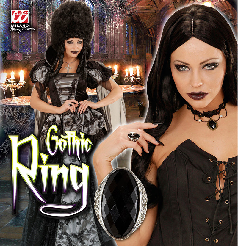 Gotischer Ring mit schwarzem Stein - 2