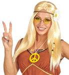 Happy Hippie Perücke mit Blumenband blond - 2