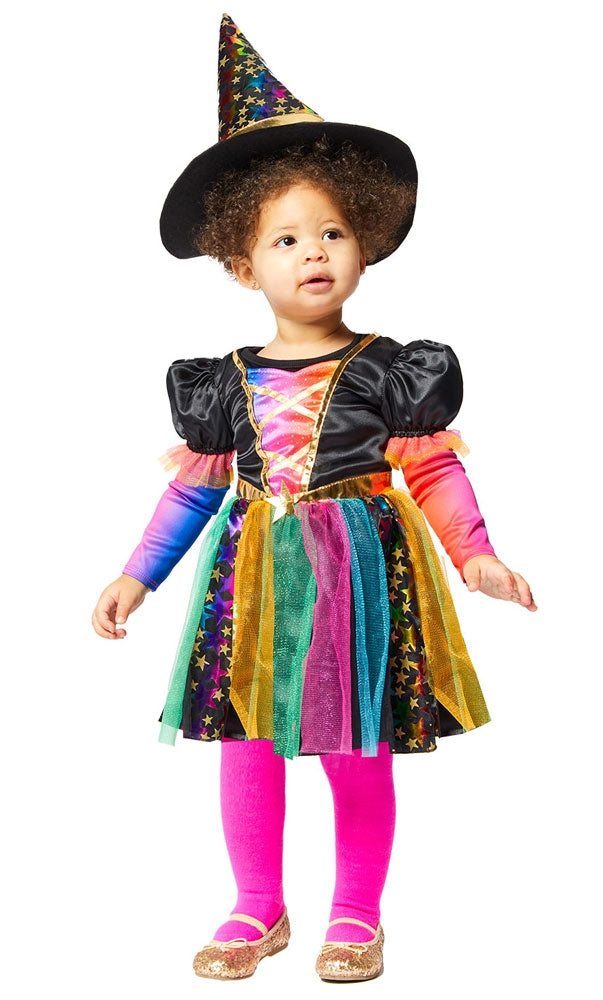Bunte Sternen Hexe Kinderkostüm - 1