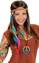 Hippie Haarband mit Perlen und Federn - 1