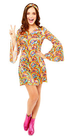 Sunny Rainbow Hippie Girl Damenkostüm - 1