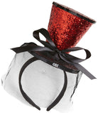 Glitter Mini-Zylinder Haarreif mit Schleier - 1