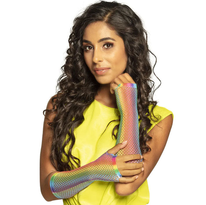 Pride Party Netzhandschuhe lang - 1