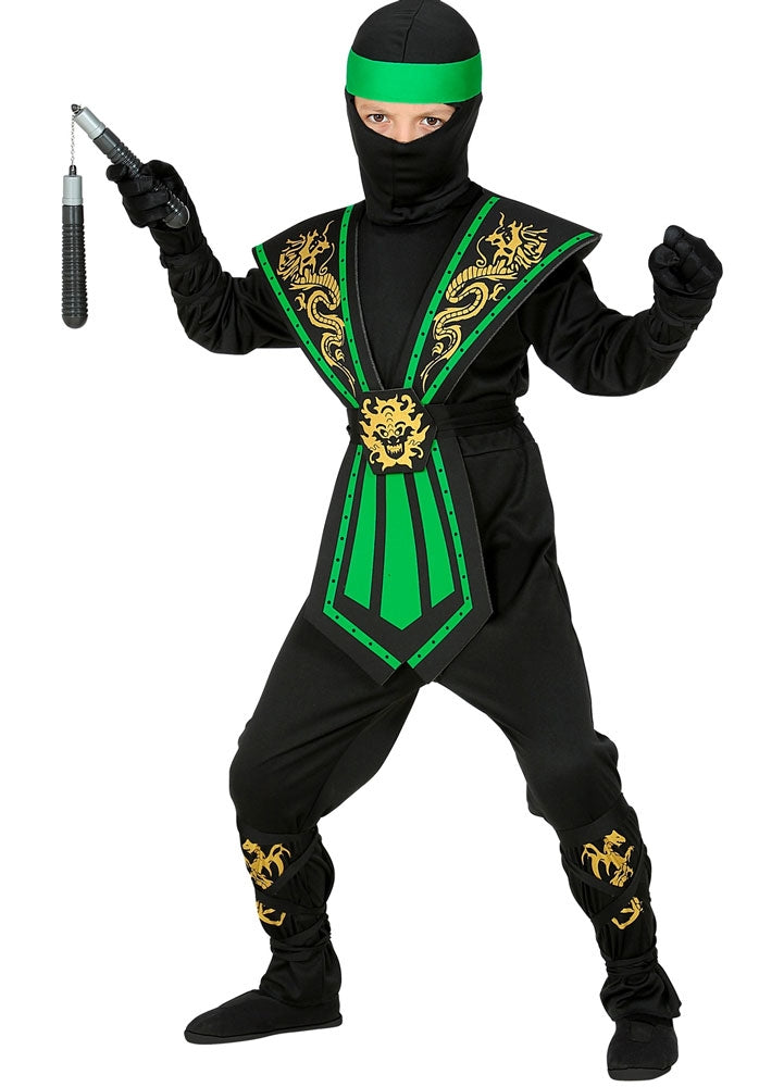 Kombat Ninja Kostüm für Kinder grün - 4