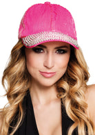 Pailletten Cappy pink mit Strassschirm - 2