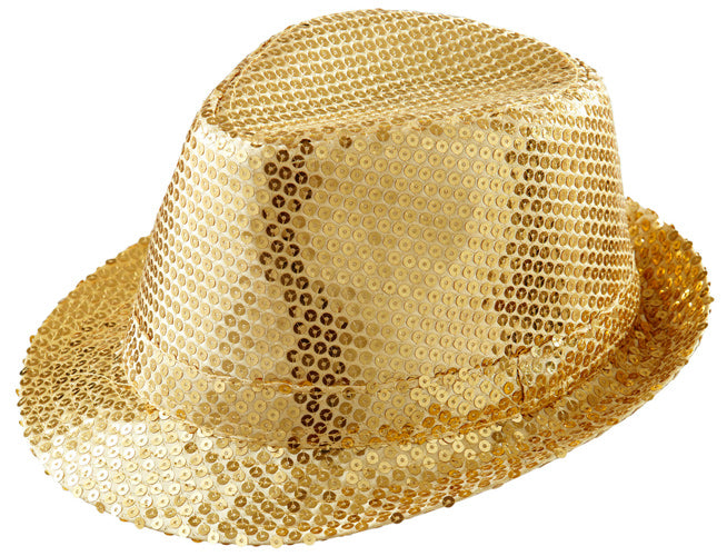 Pailletten-Hut gold - 1