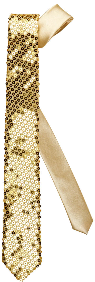 Pailletten Krawatte gold - 2