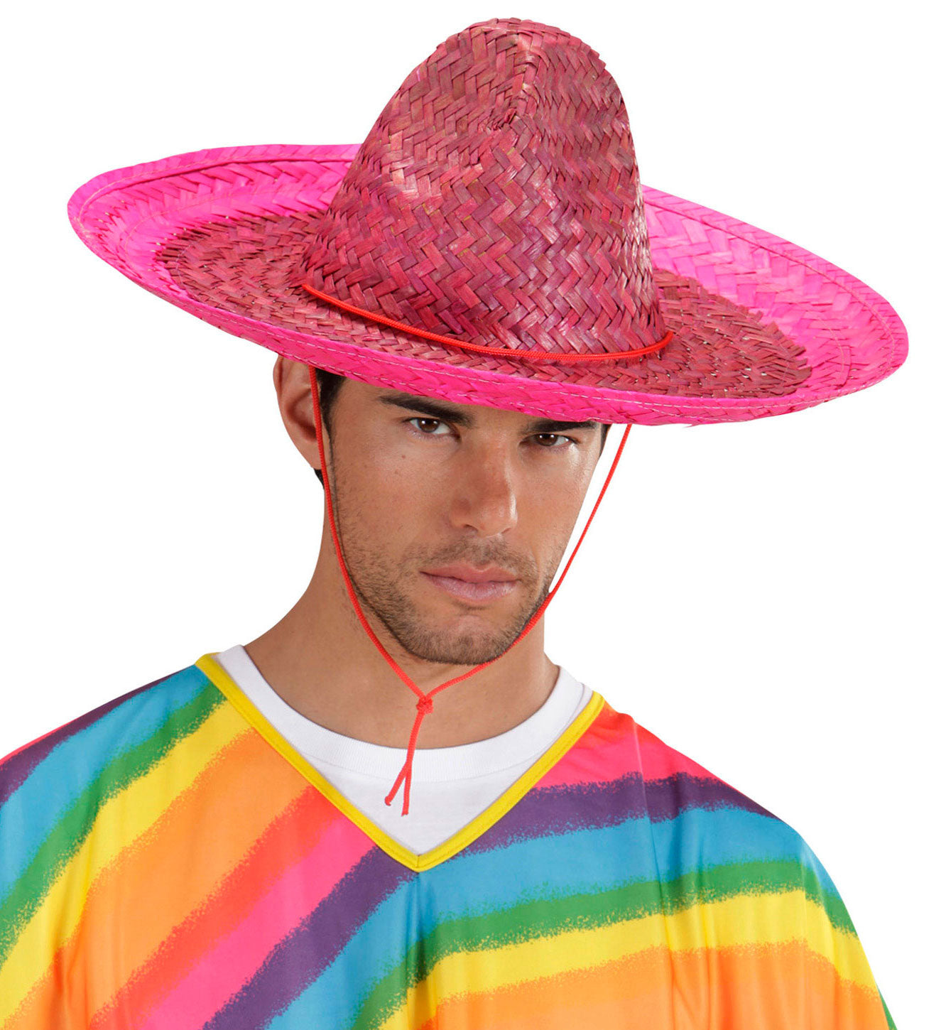 Party Sombrero Strohhut pink 48cm - 3