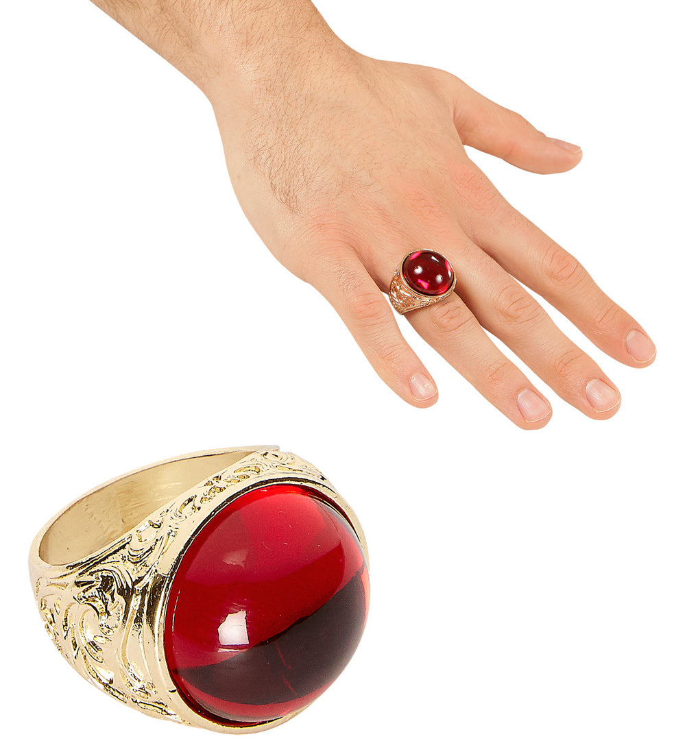 Piraten Ring mit rotem Stein - 1