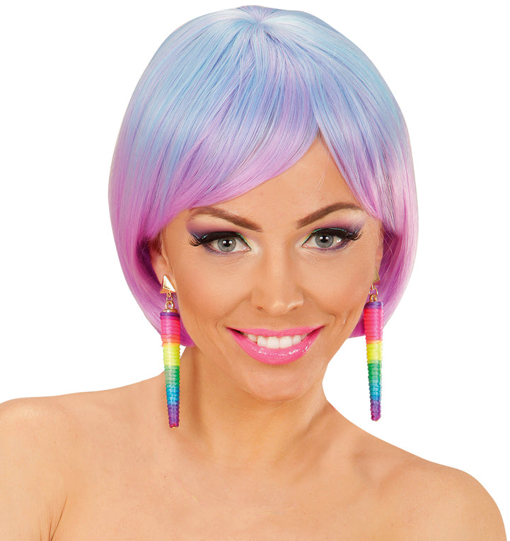 Rainbow Neon Ohrringe bunt - 1