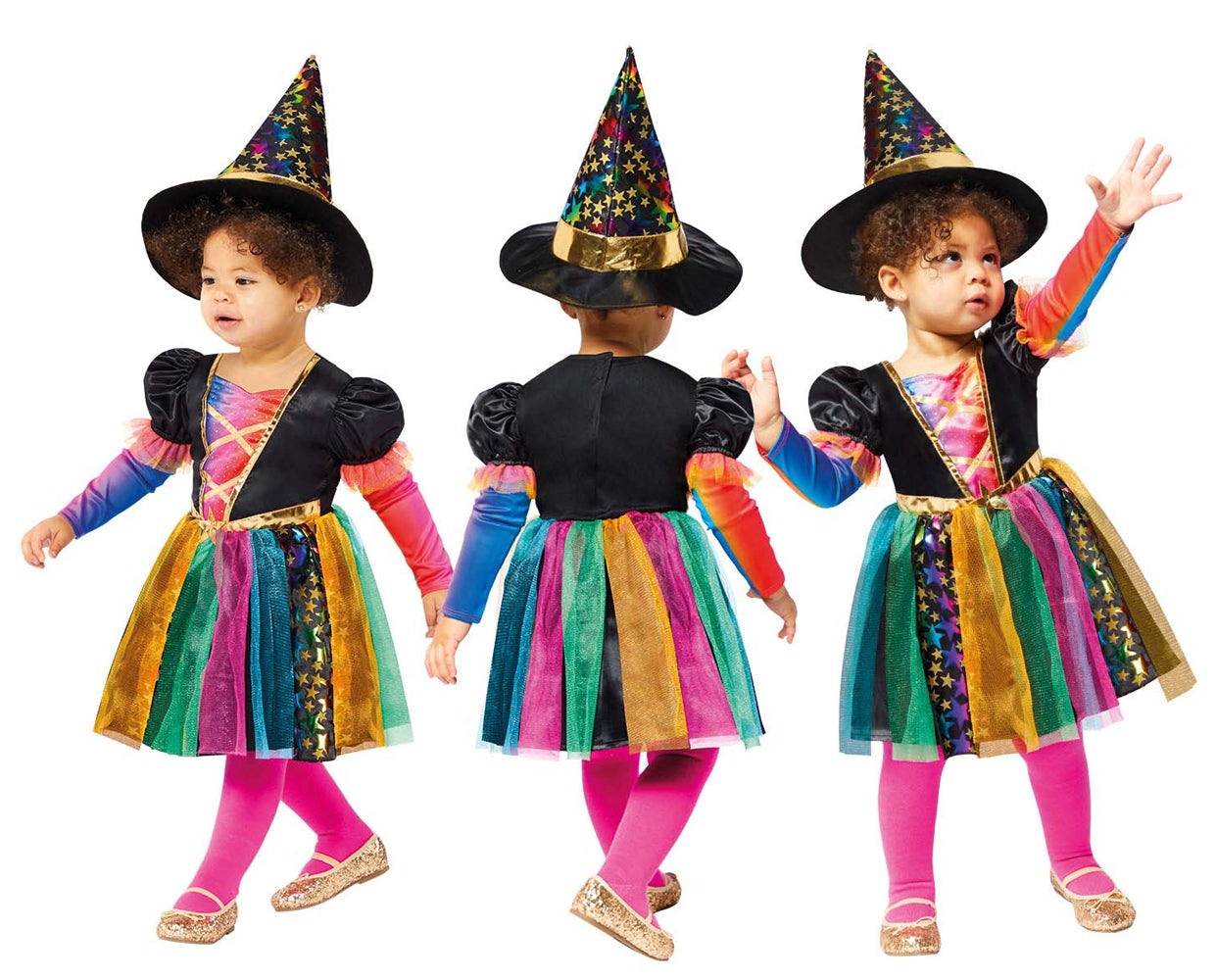 Bunte Sternen Hexe Kinderkostüm - 6