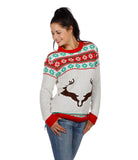 Weihnachtspulli Springende Rentiere Gemustert Unisex - 1