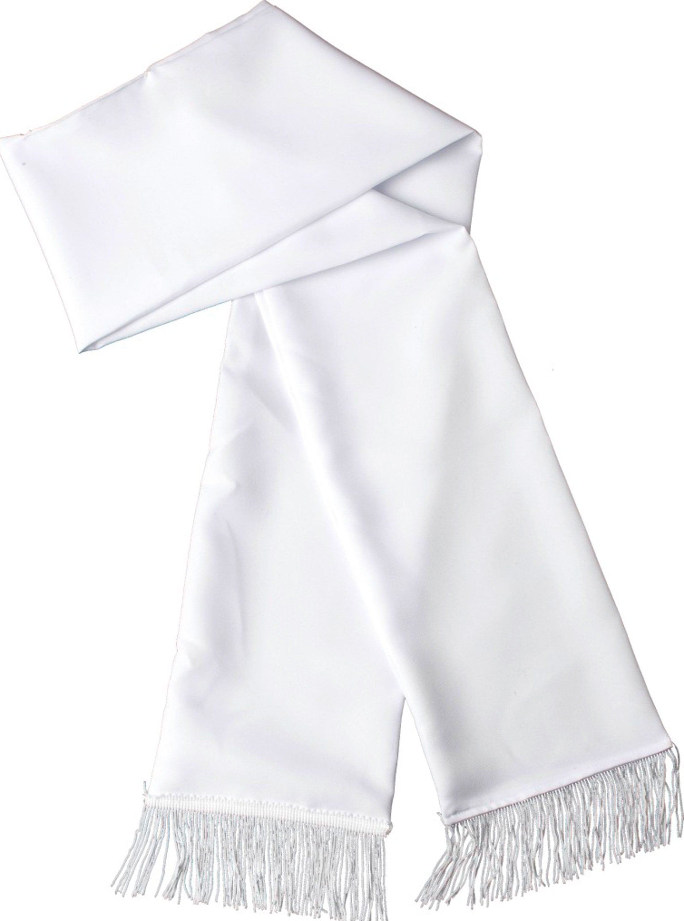 Schimmernder Satin Schal Weiß - 1