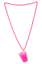 Schnapsbecher mit Kette neon-pink - 1