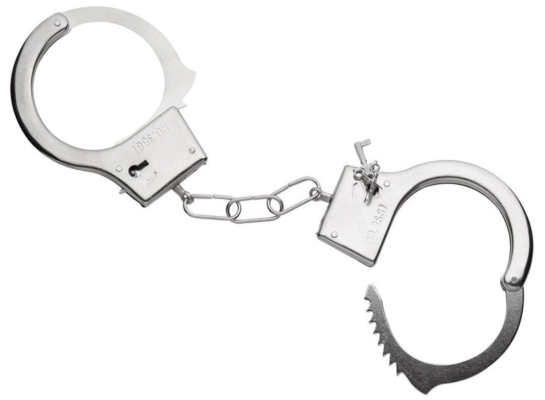 Silberne Polizei Handschellen  2