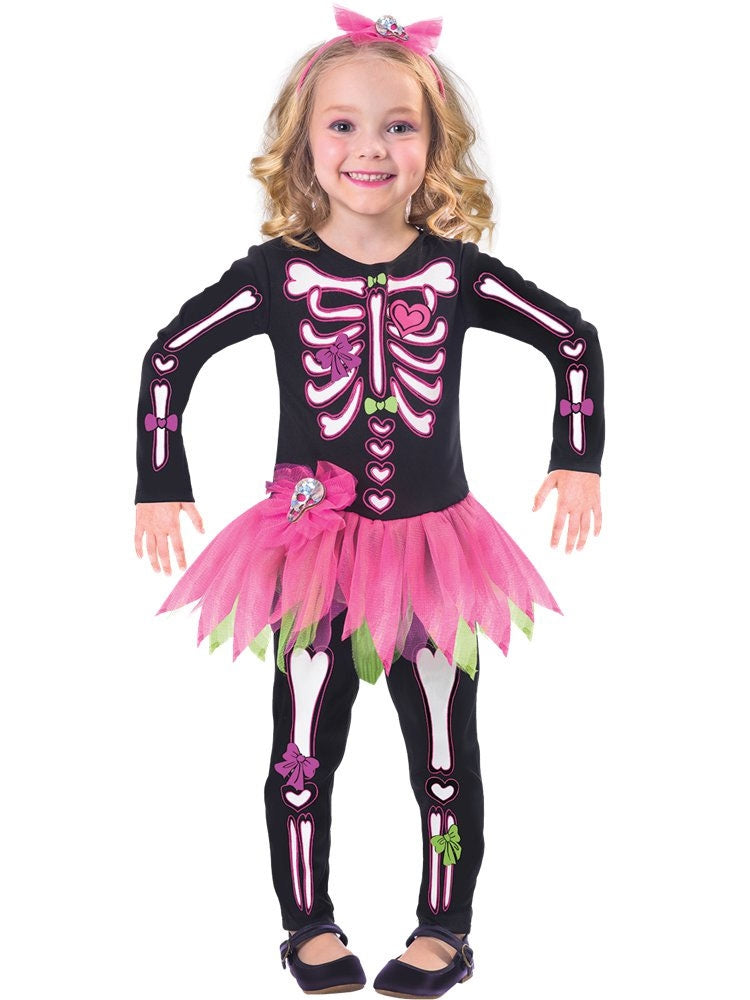Skelett Girl Pinky Kinderkostüm - 1