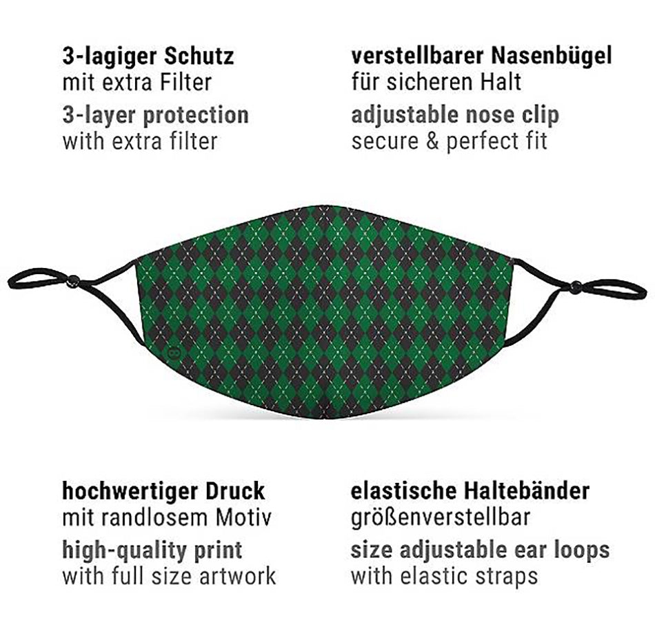 Mund-Nasen-Maske Zauberschule grün für Kinder - 4