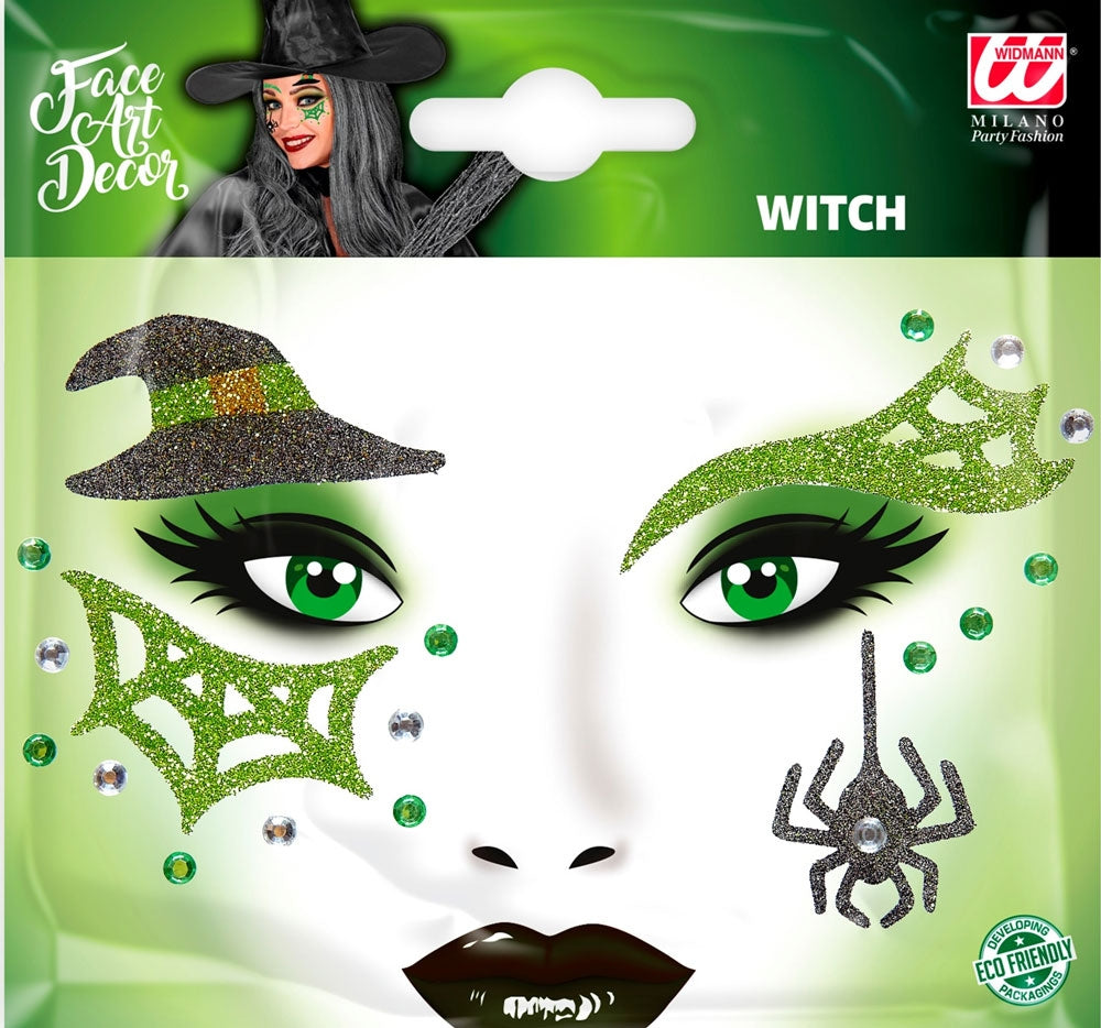 Waldhexe Glitzer Gesicht-Sticker - 1
