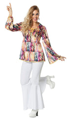 70er Jahre Disco Shiny Shirt für Damen - 1