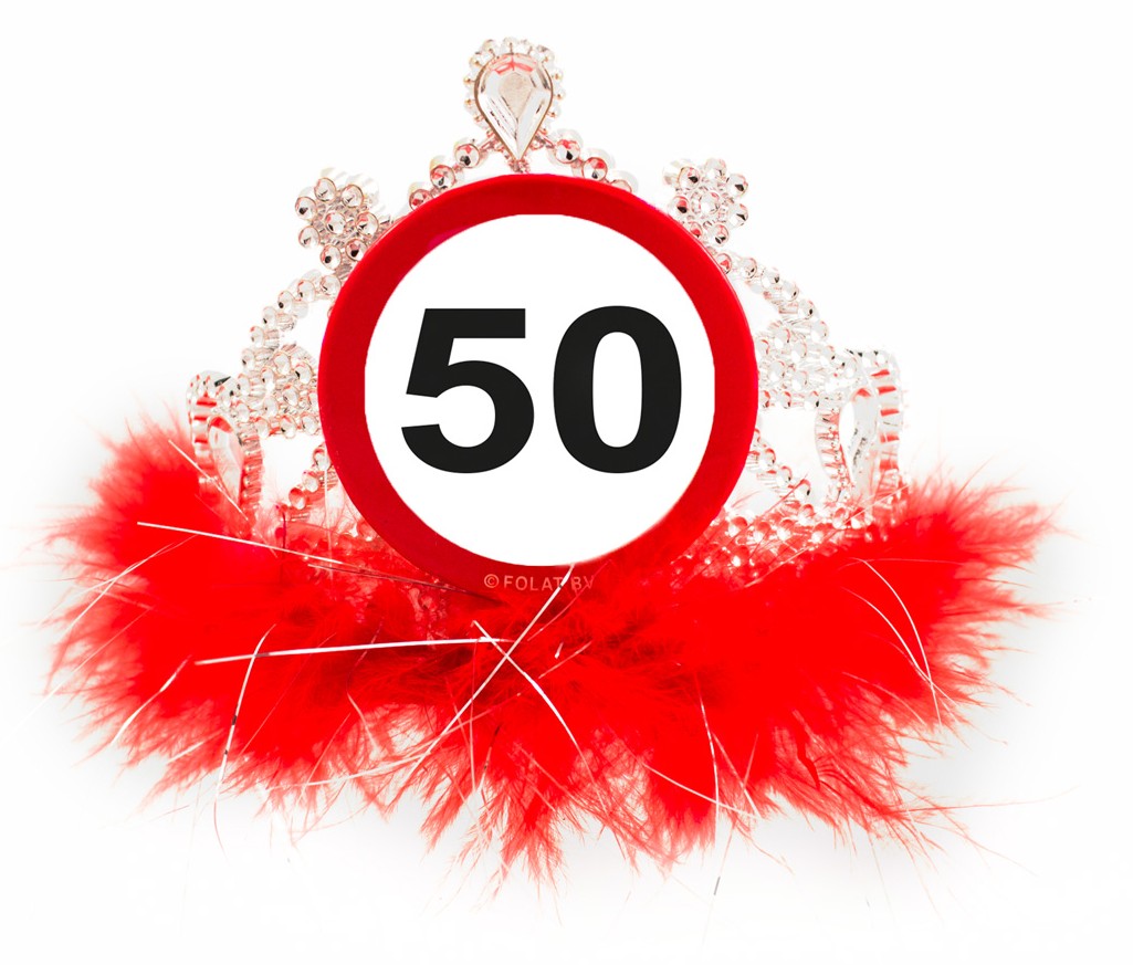 Verkehrsschild 50 Geburtstagskrone 1