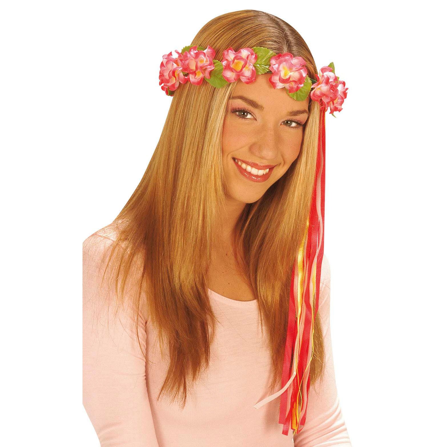 Amy Hippie Haarband mit Blumen NEU Karneval Fasching Hut Mütze Kopfbedeckung 