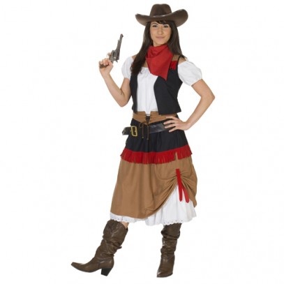 Cowgirl Kostüm für Damen 3-teilig
