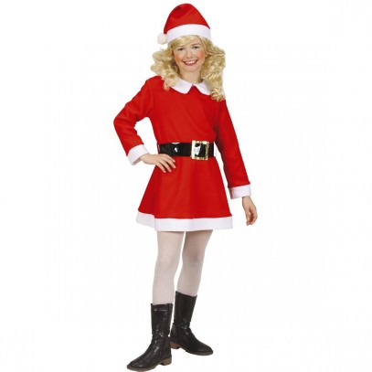 Santa Girl Weihnachtskostüm Flanell für Kinder